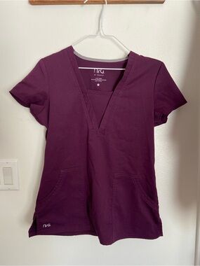 Barco Uniforms V-Neck Scrub Top in Plum